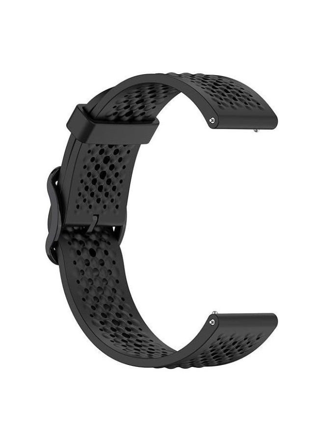 سوار سيليكون متوافق مع ساعة شاومي S4 الرياضية، سوار بديل ناعم مقاس 22 مم لساعة شاومي S4 الرياضية للرجال والنساء، أسود - Image 1